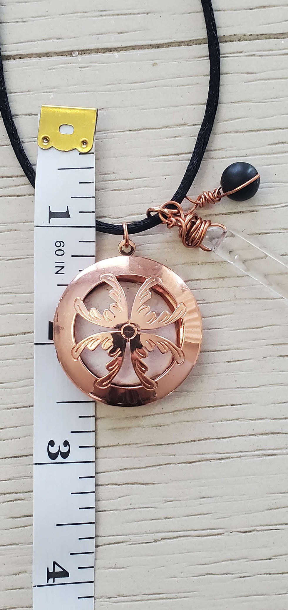 Thumbnail: Copper, Quartz and Shungite Essential Oil Diffusing Pendant Clay Pad
