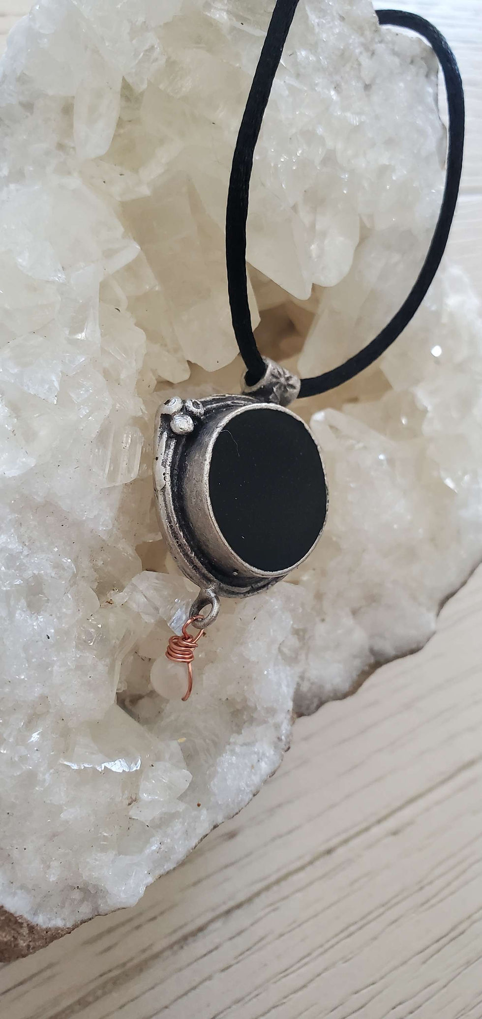 Thumbnail: Shungite and Selenite Resin Stone Pendant