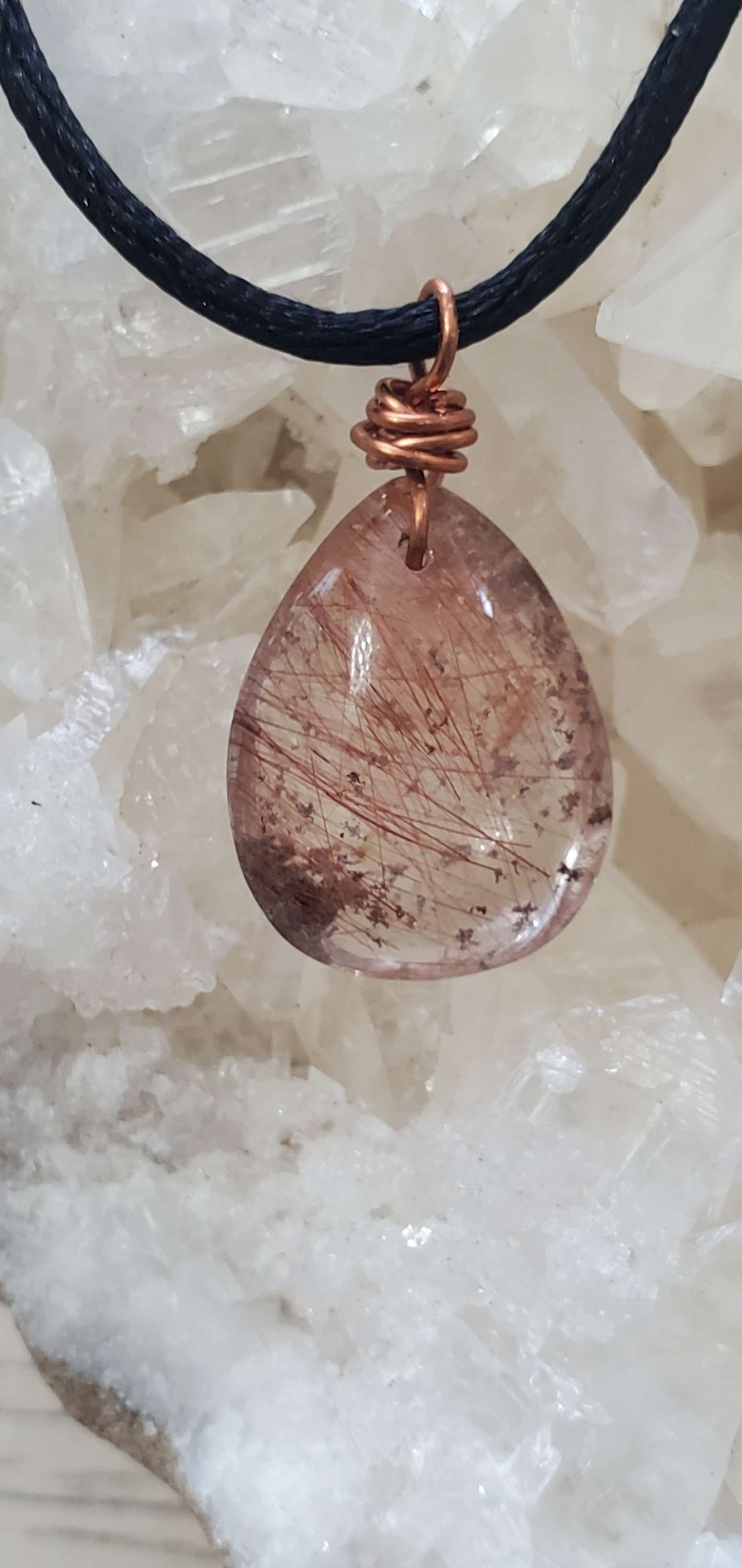 Rutilated Copper Quartz Wire Wrapped Pendant
