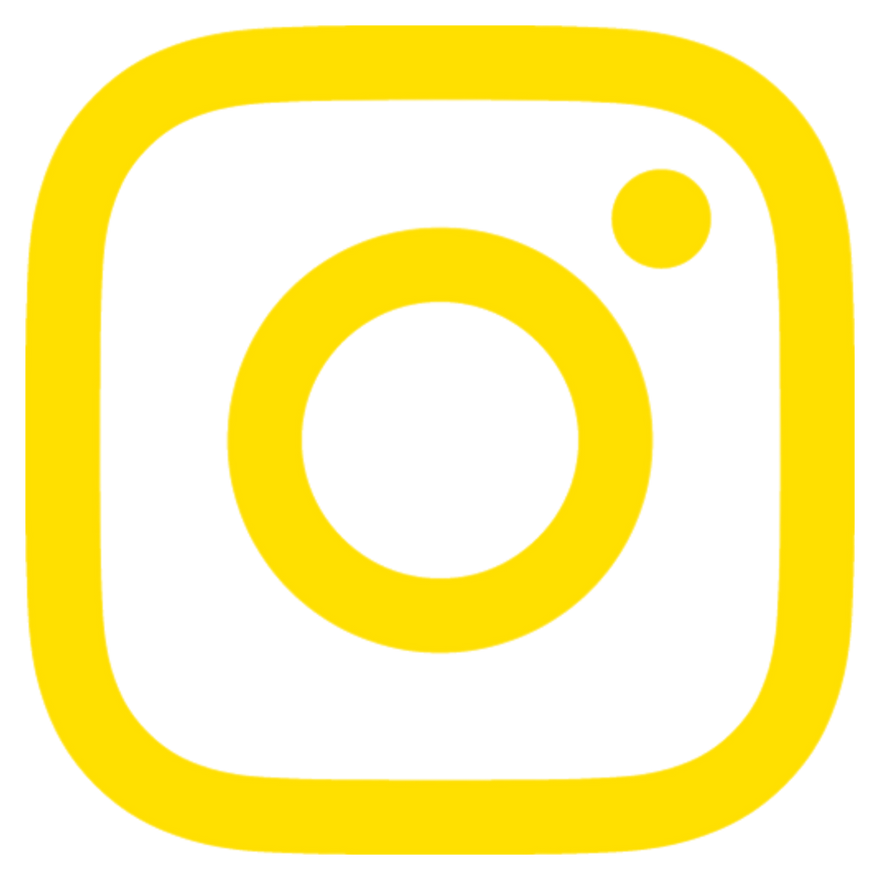 Yellow Instagram logo, where all of the vendors in Secondhand Circus promote their businesses for unique vintage clothes, y2k dresses, y2k skirts, handmade jewelry and more, representing Ashlyn Dressman's Instagram.