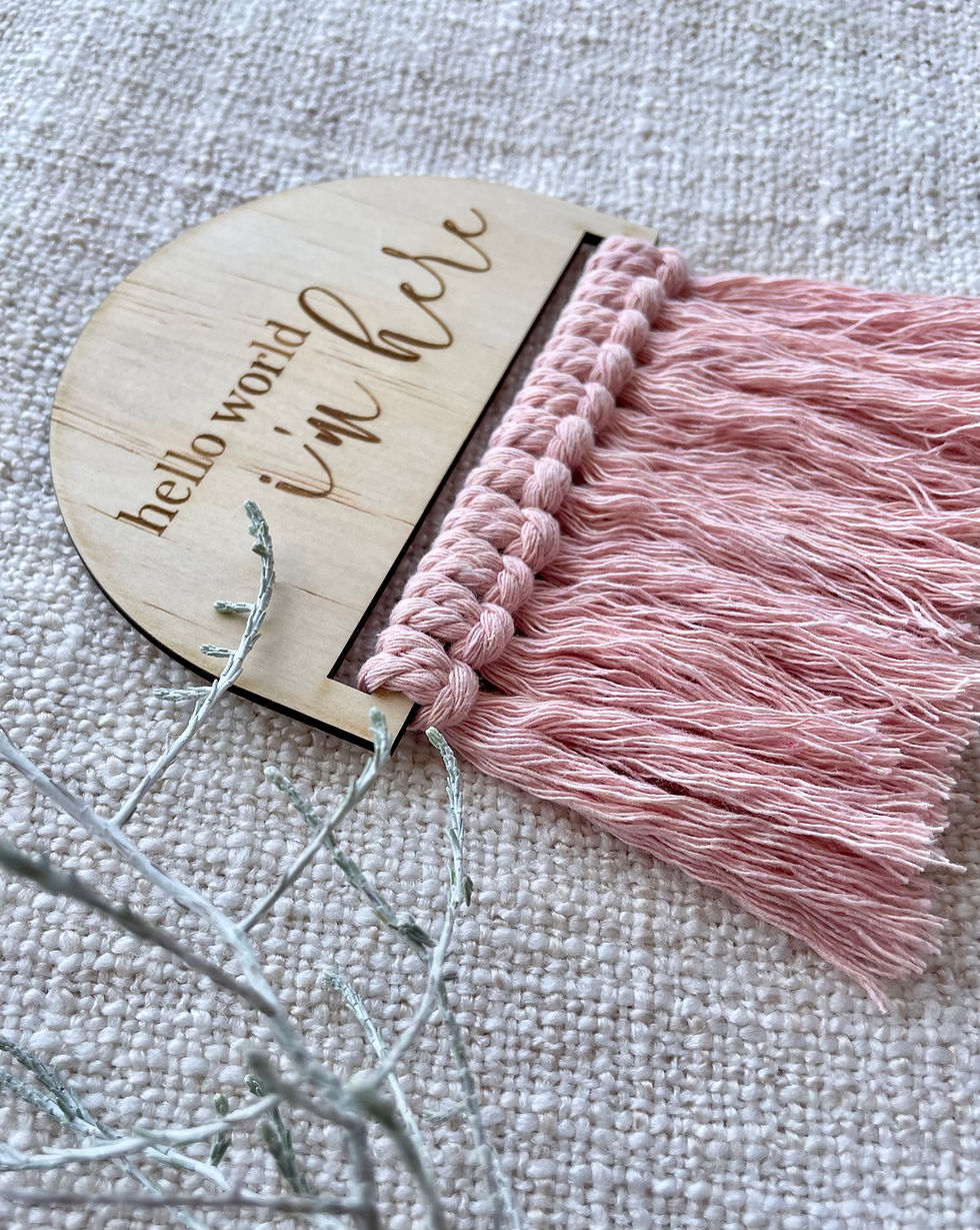 Thumbnail: Hello world I'm here baby plaque
