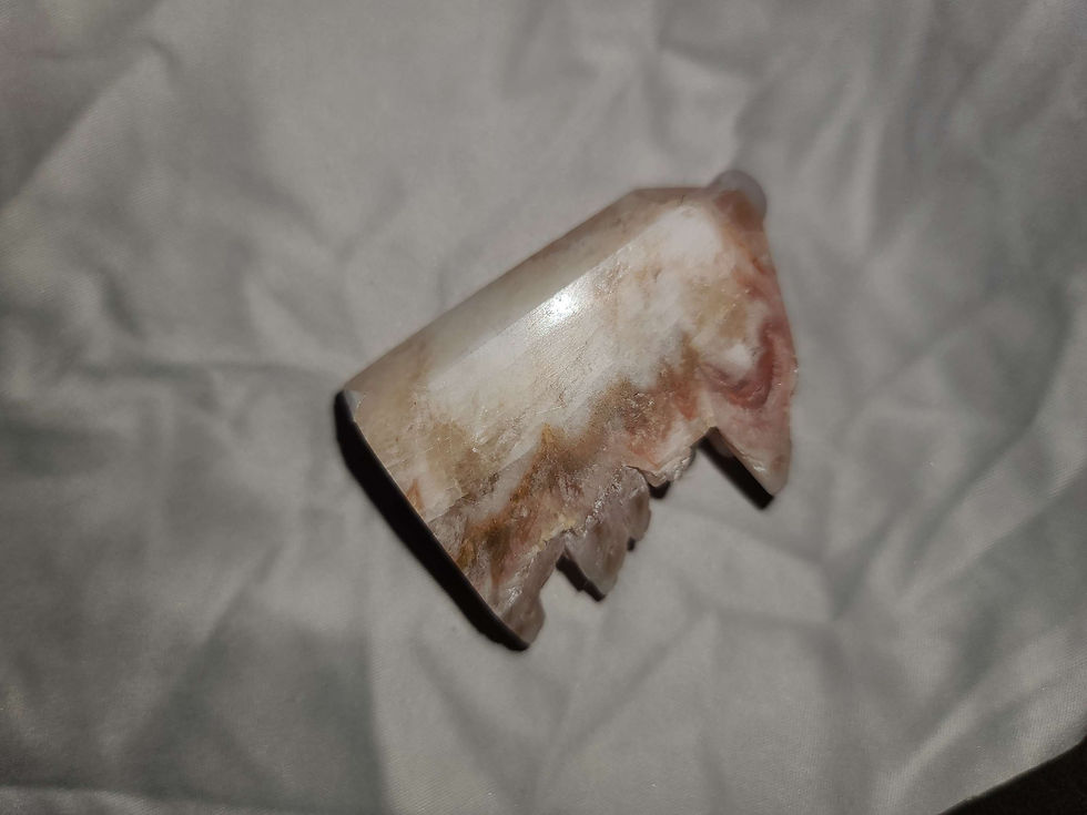 Thumbnail: Fire quartz druzy raw specimen crystal tower