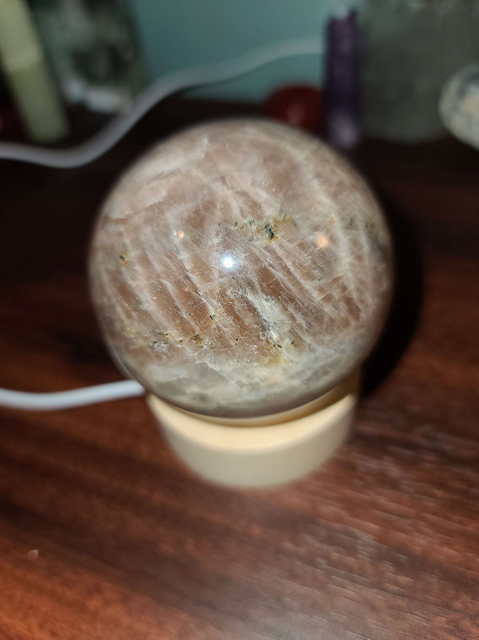 Thumbnail: Blue flash grade aaa moon stone crystal sphere