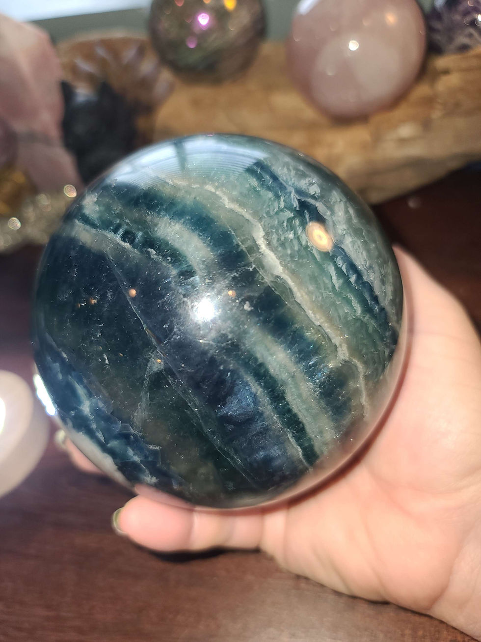Thumbnail: Massive ocean waves 🌊 fluorite blue sphere over 2 kilos grade aaa