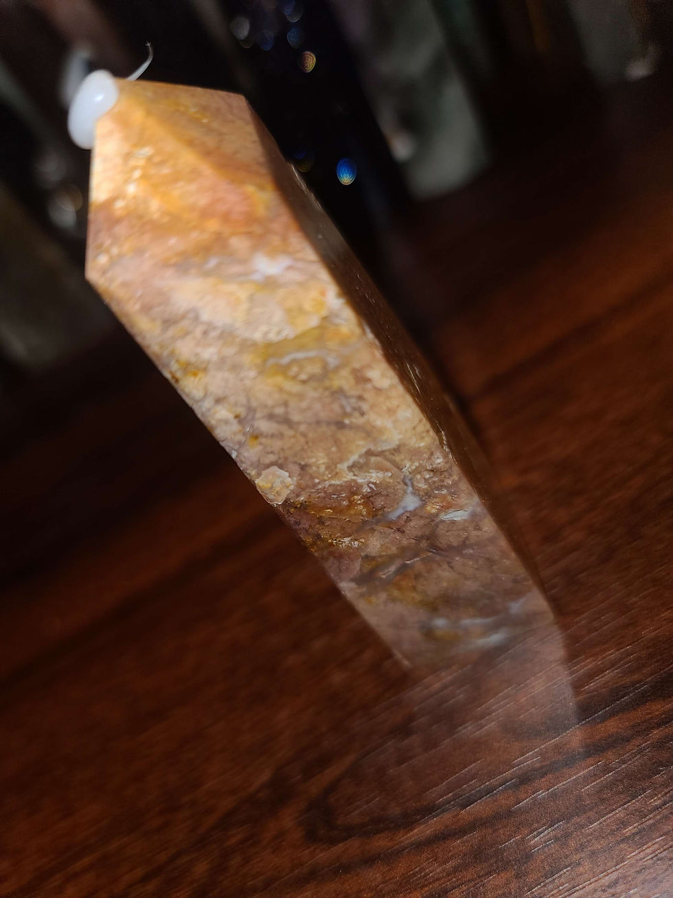 Thumbnail: Blue lace pink agate tower crystal