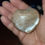 Thumbnail: Peach Moonstone crystal heart with silver flash