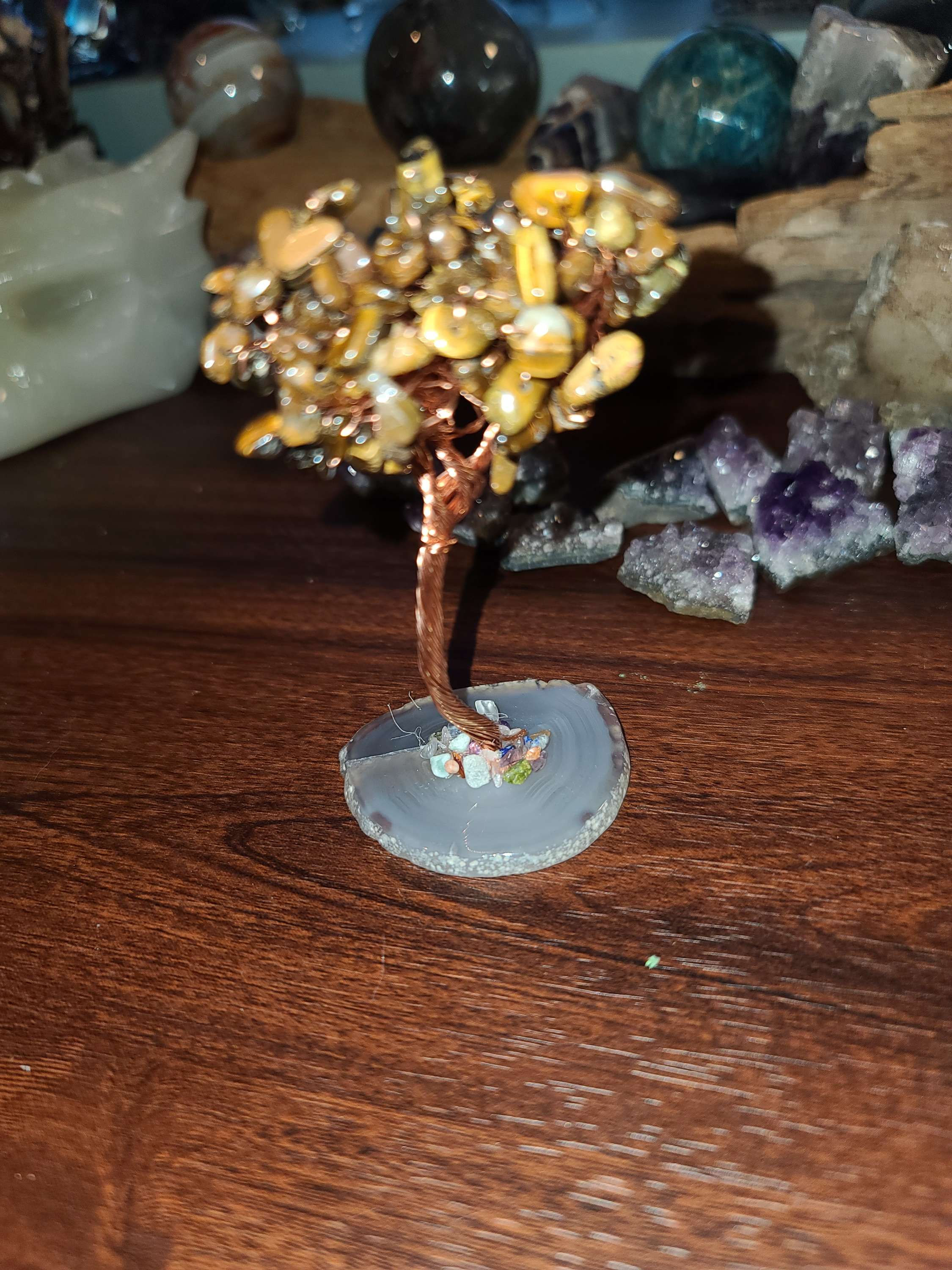 Tigers eye crystal money lucky tree