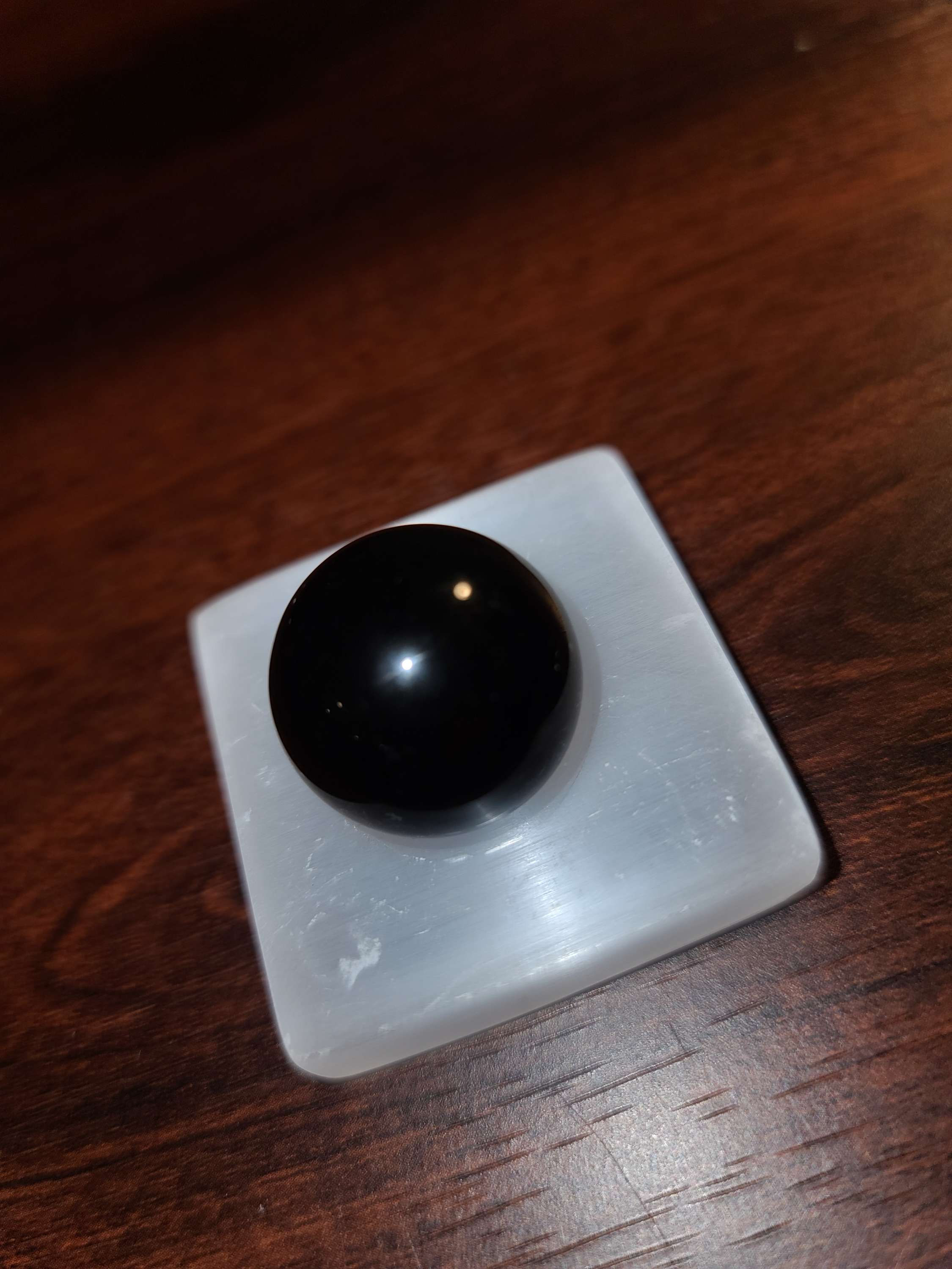 Obsidian crystal sphere