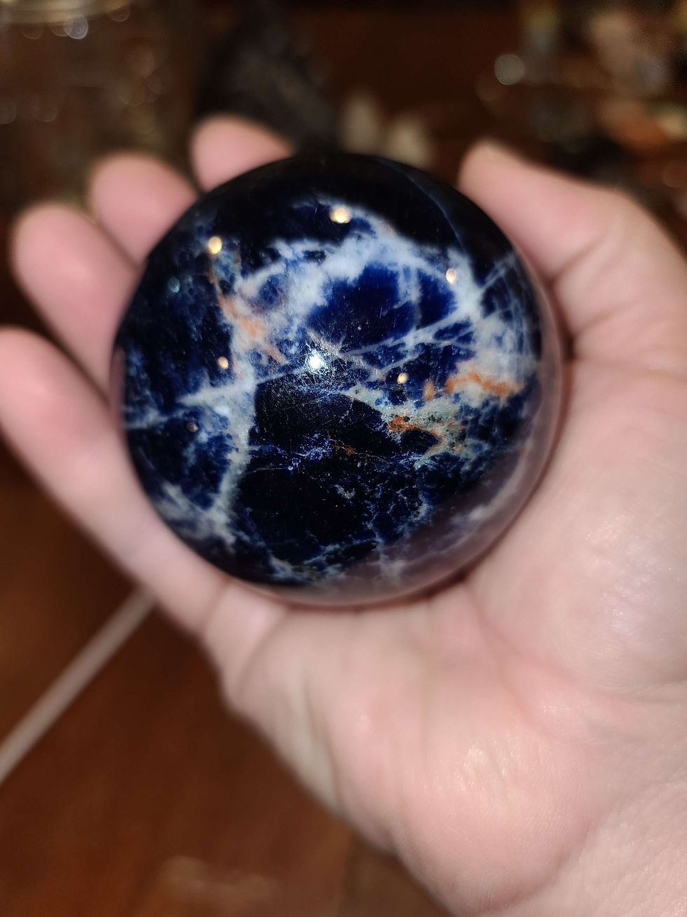 Thumbnail: Beautiful Sodalite crystal sphere 