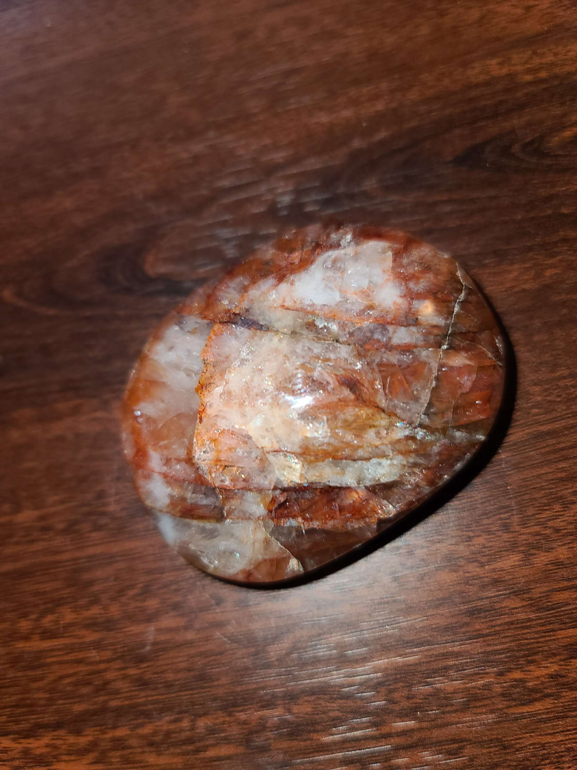 Fire quartz crystal mega palm stone grade aaa