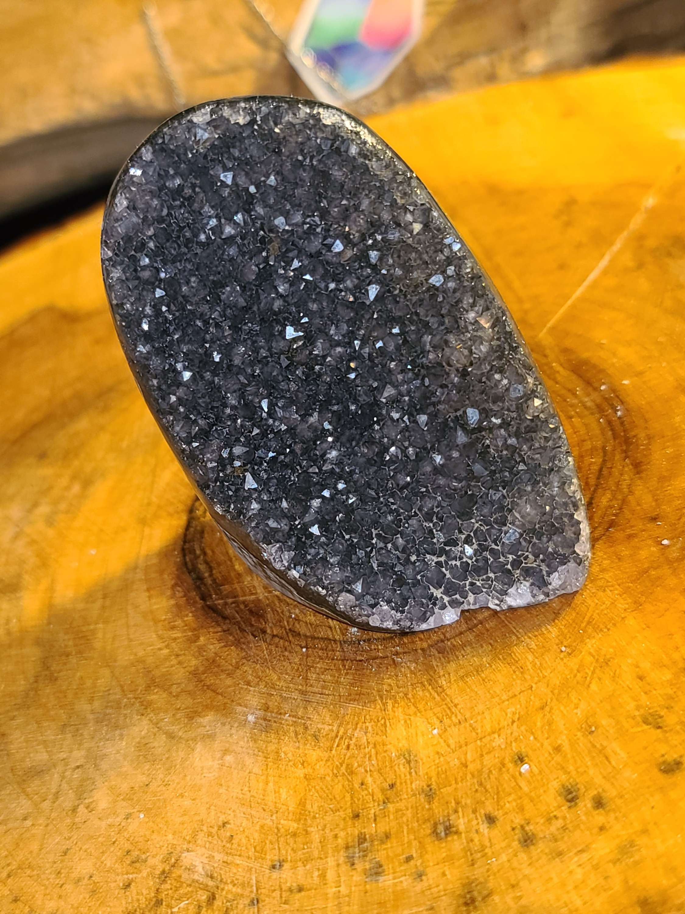 Smoky black amethyst druzy crystal cave cathedral raw specimen cluster 