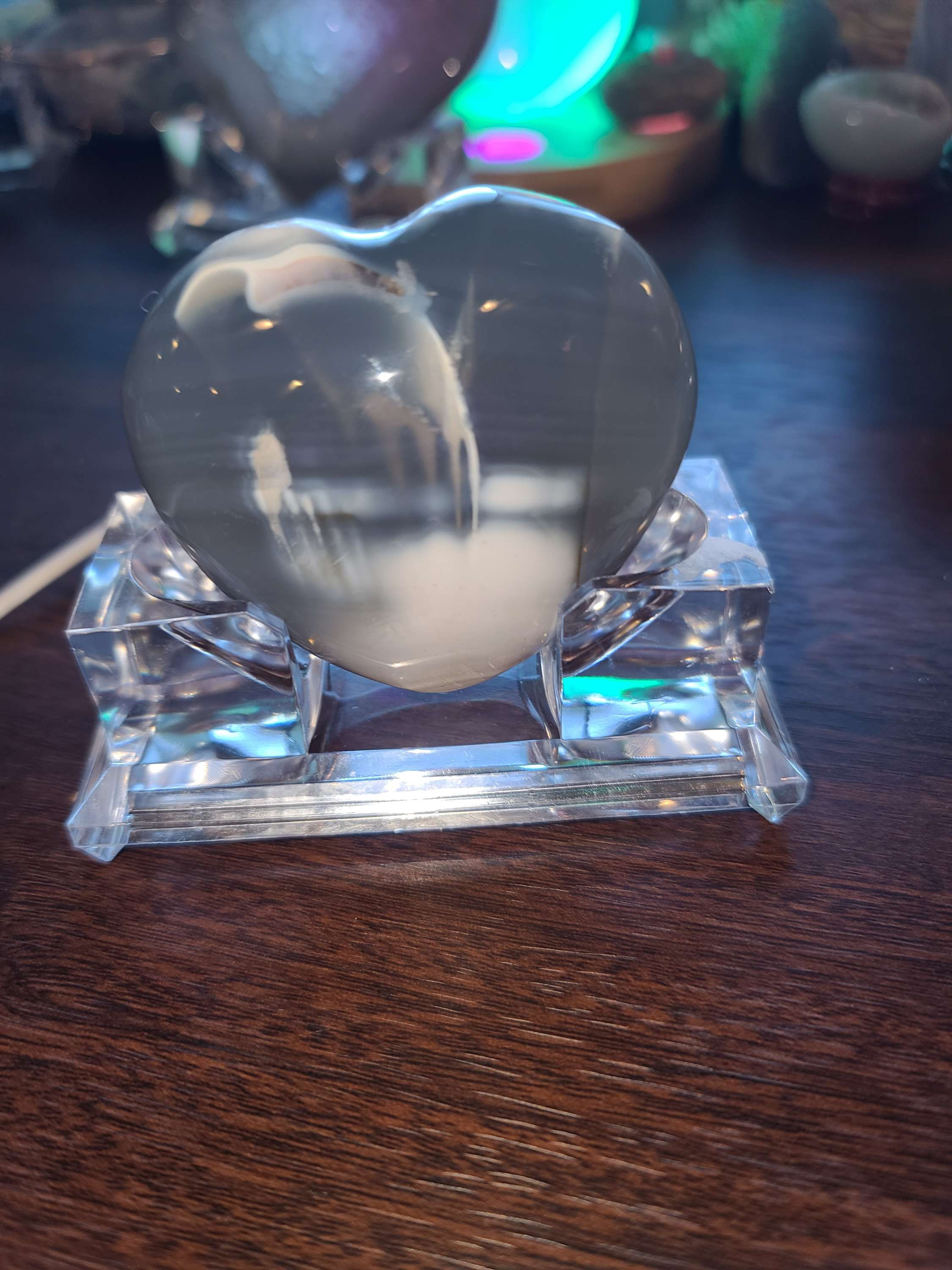 Orca agate crystal heart