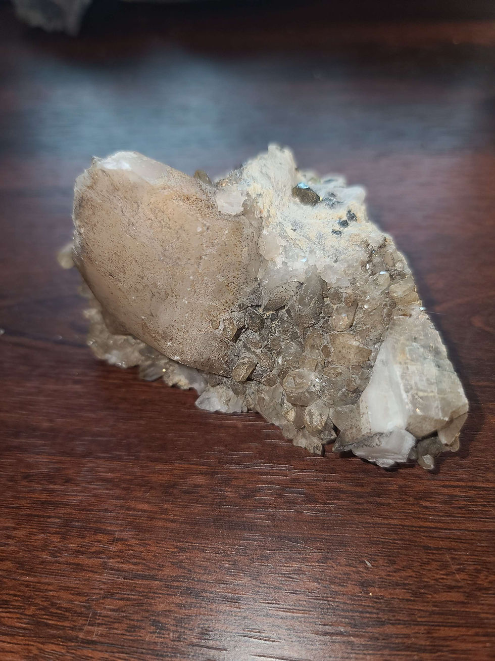 Thumbnail: Uv reactive crystal calcite & pyrite & quartz cluster formation raw specimen