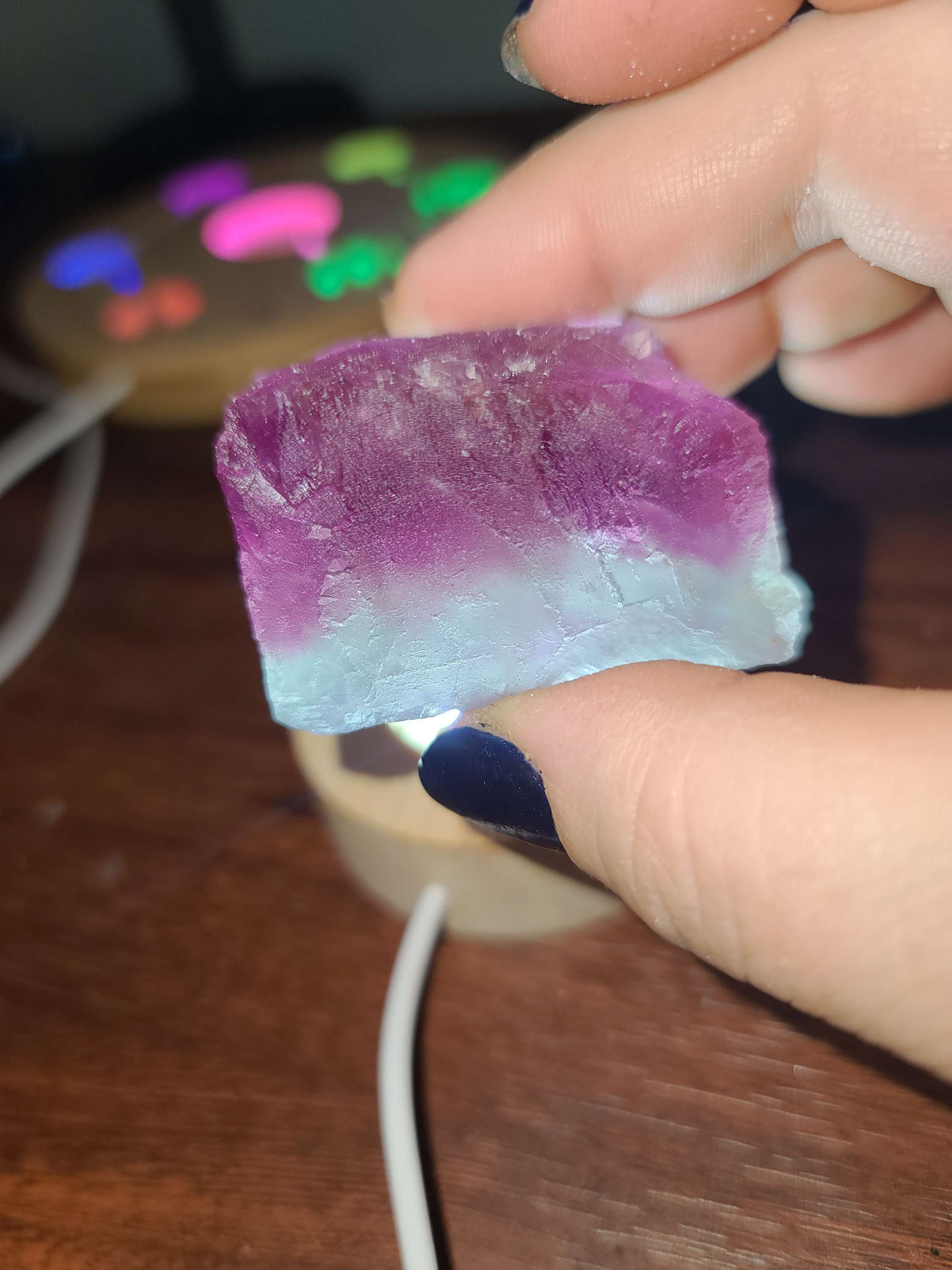 Rainbow fluorite crystal raw specimen