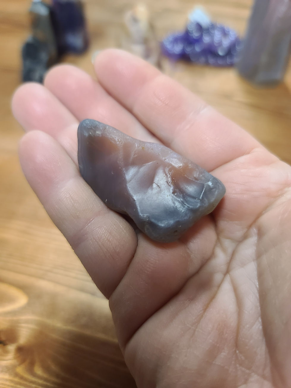 Thumbnail: Pink jelly agate freeform crystal rare