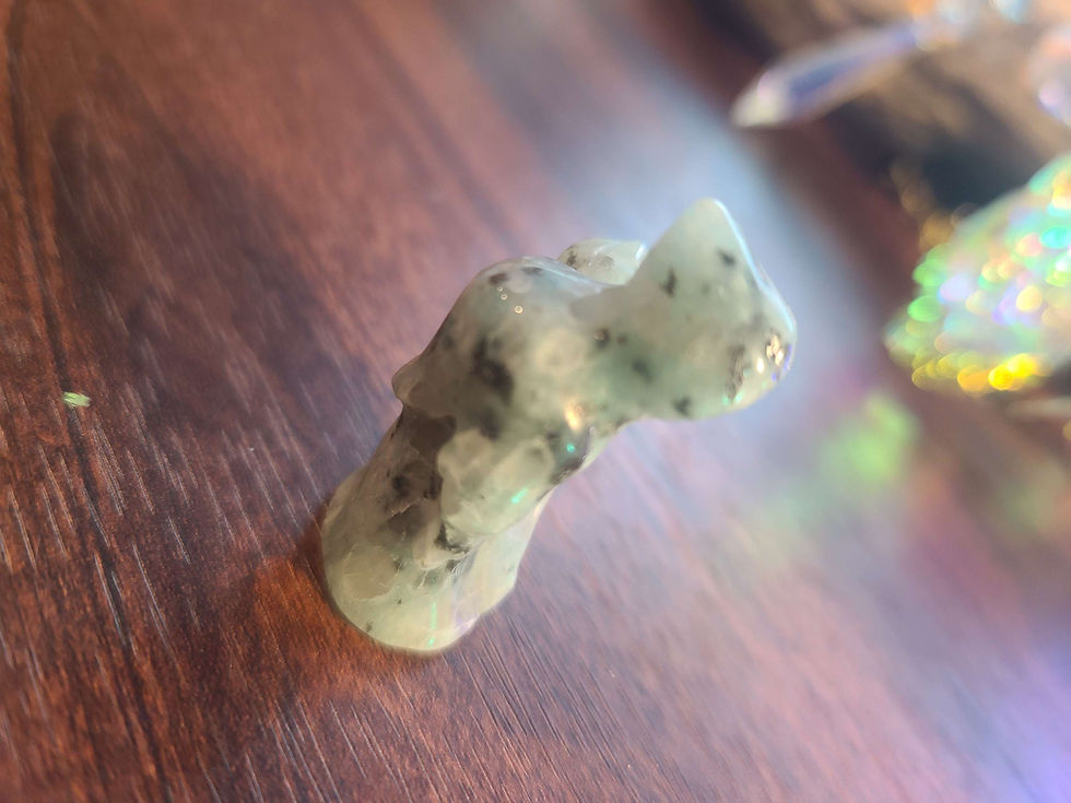 Thumbnail: Kiwi Jasper Witch with pumpkin Samhain crystal halloween