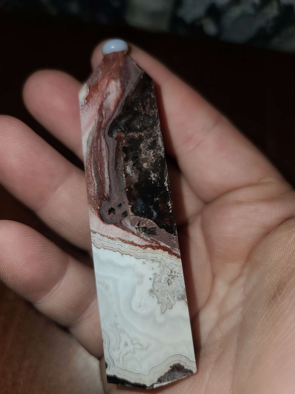 Thumbnail: Mexican crazy lace agate tower crystal 