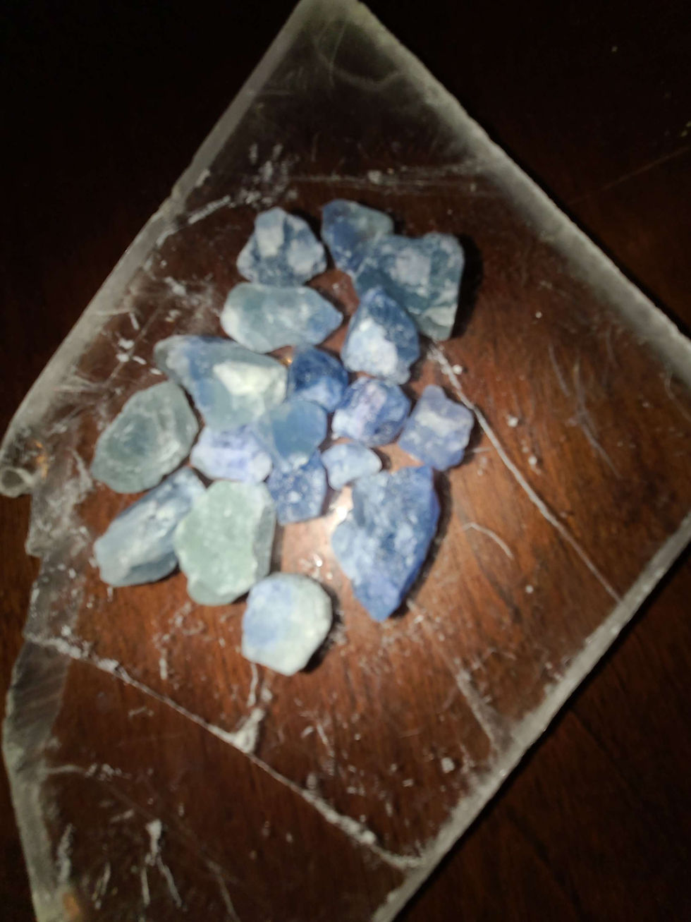 Thumbnail: Assorted lot of 10 pieces of Blue Lagoon Fluorite Crystal raw specimen pieces