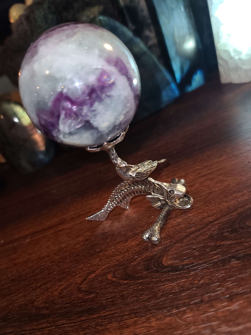 Thumbnail: Bird fish Lilly sphere holder only
