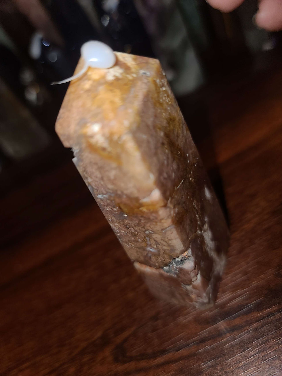 Thumbnail: Blue lace pink agate tower crystal