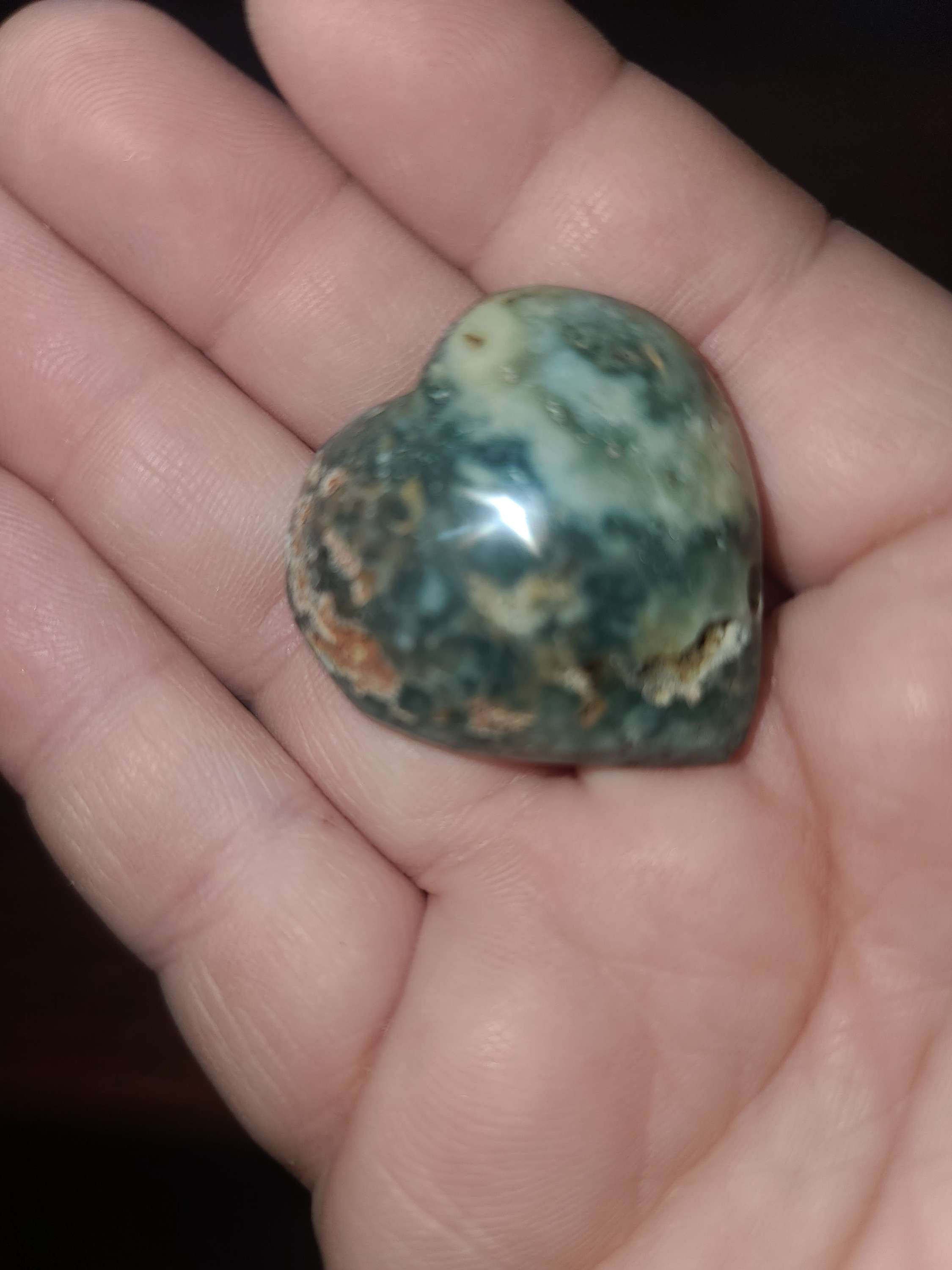 Ocean jasper crystal heart 