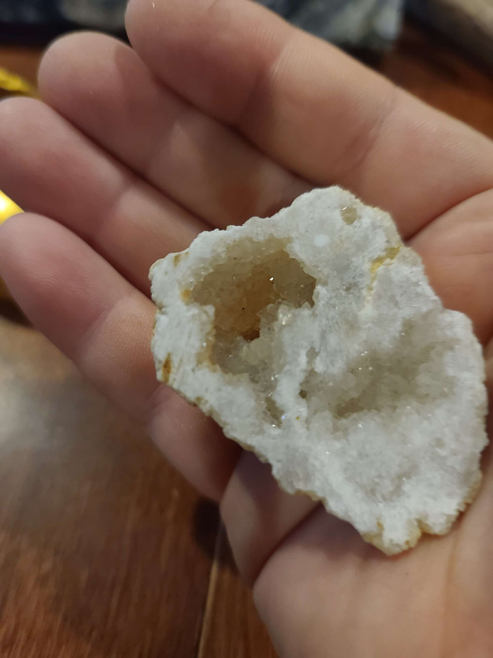 Thumbnail: Druzy white crystal cluster geode