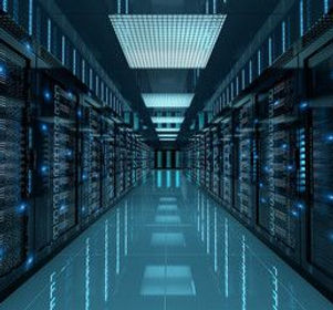 Dark Servers Center Room With Computers And Storage Systems 3D Rendering Wall Mural.jpg