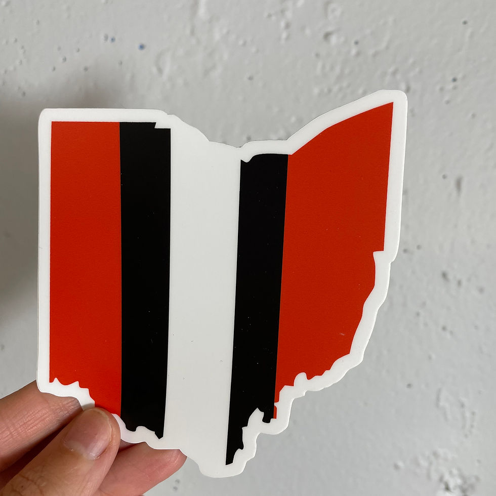 Thumbnail: Brown, Orange & White Ohio Sticker