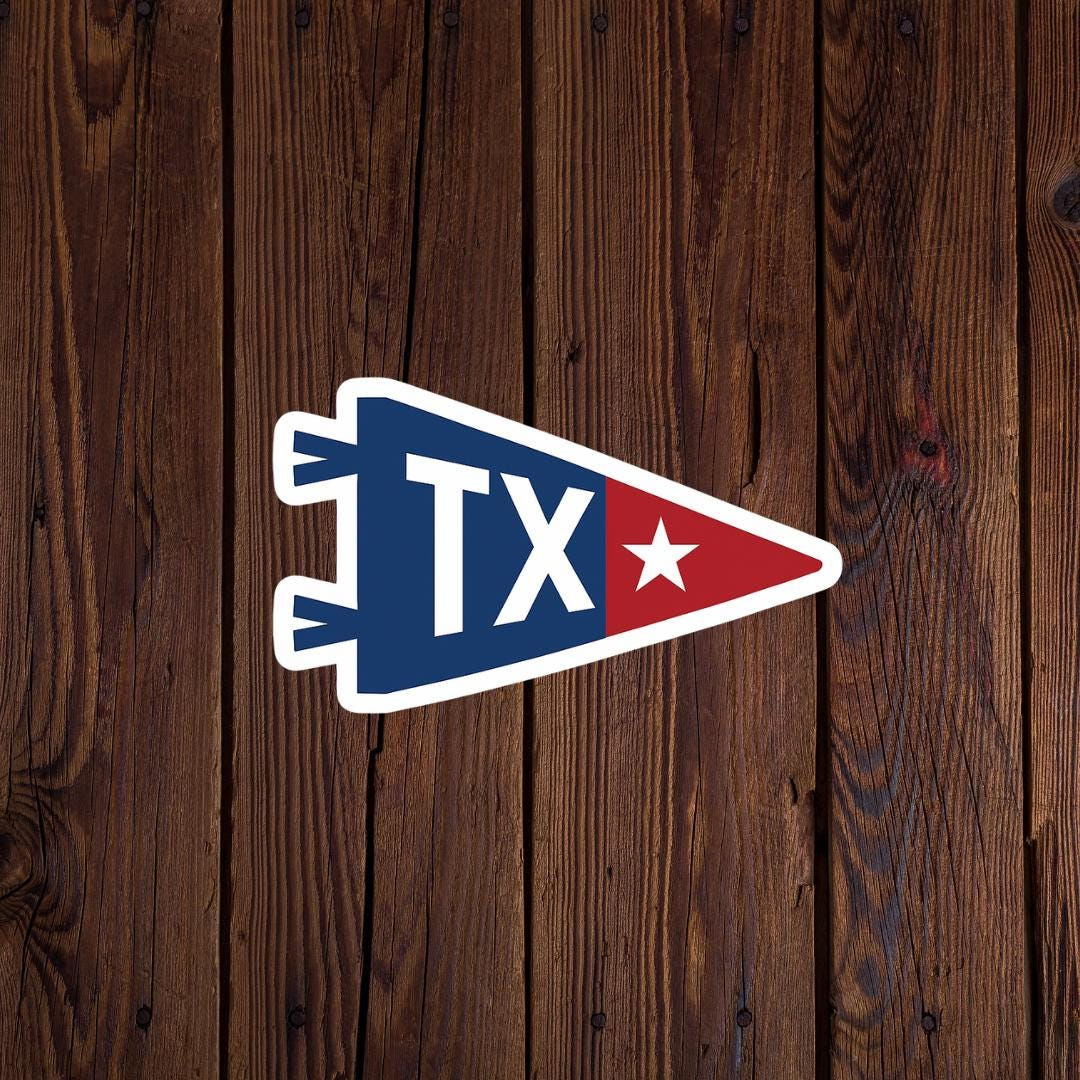 TX Texas Pendant Flag Waterproof Vinyl Sticker | Durable Laptop & Water-Bottle