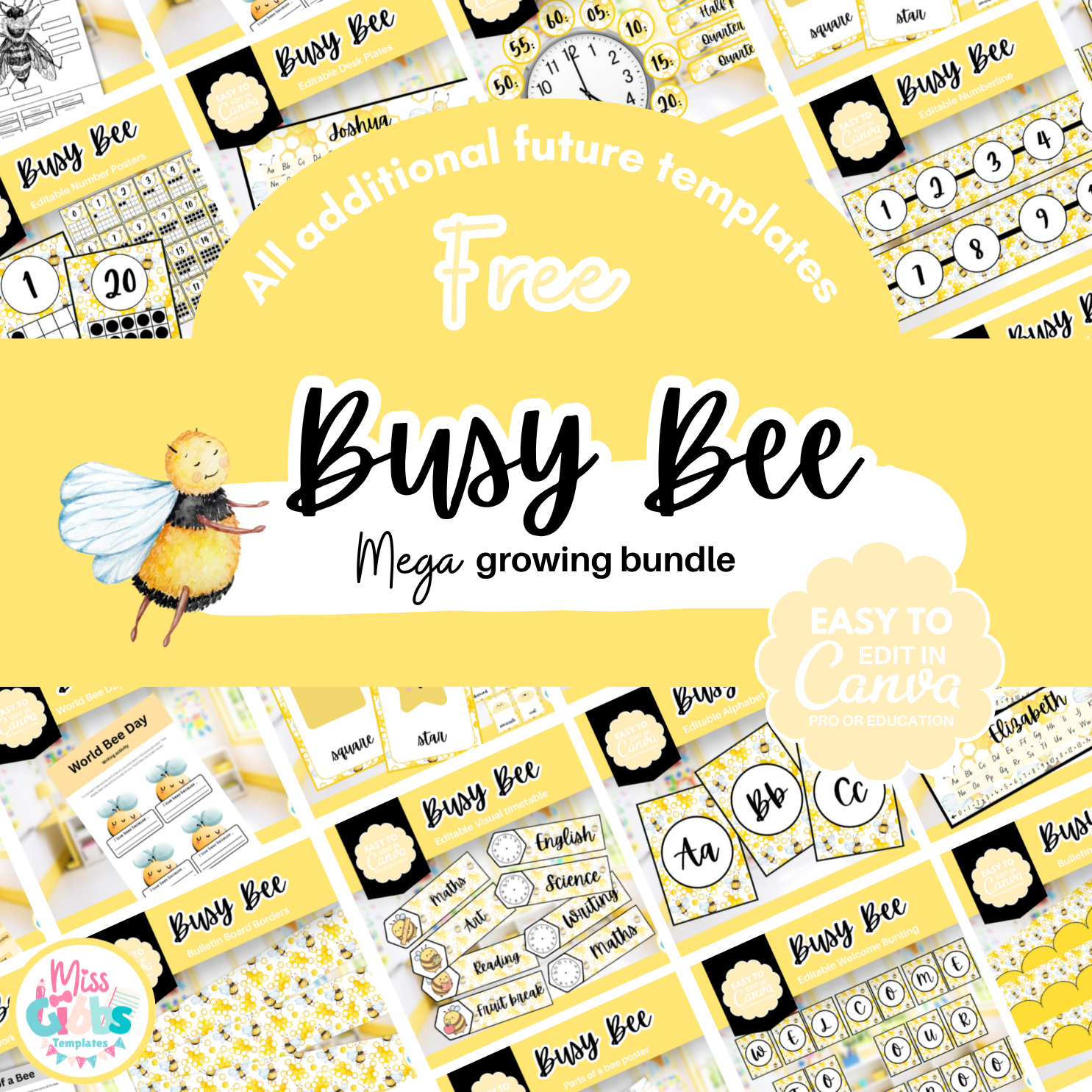 Bee Classroom Decor Bundle (MEGA) growing bundle | Busy Bee Collection