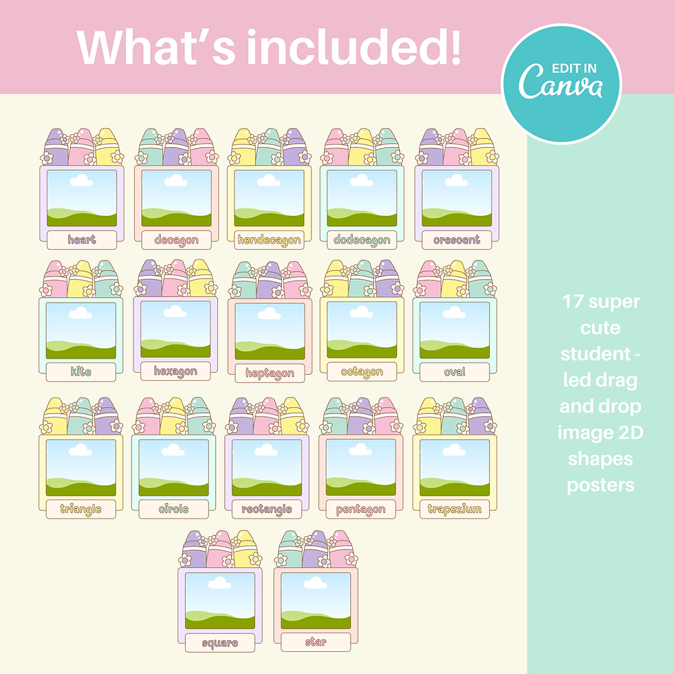 Thumbnail: Editable Classroom 2D Shapes Posters | Editable in Canva