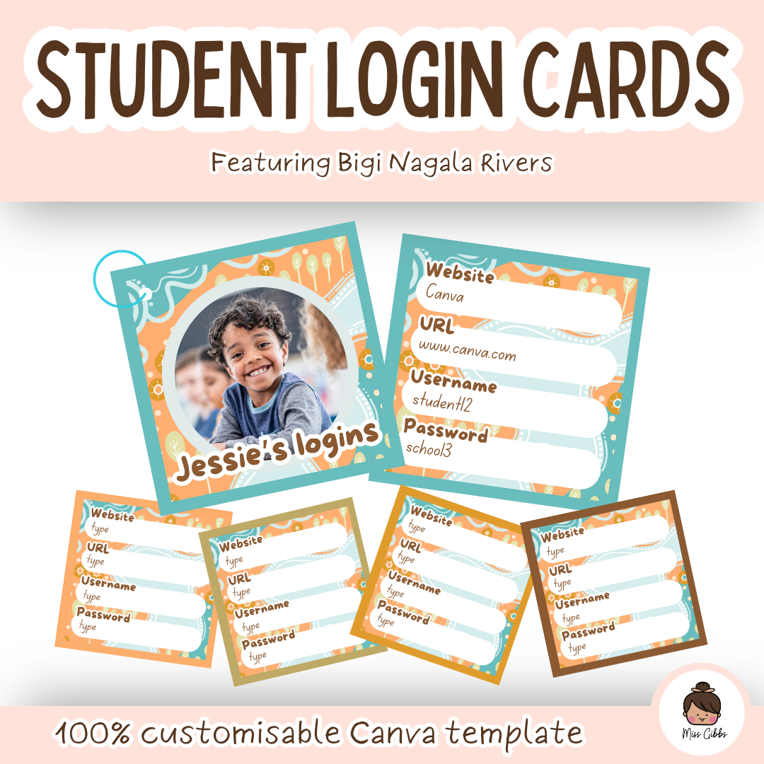 Miss Gibbs x Bigi Nagala Rivers Student Login Cards