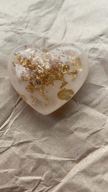 Thumbnail: Pink & Gold Leaf Paper Weight (Small)