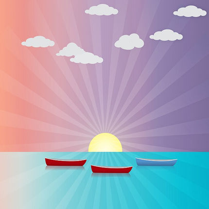 at sunset , at sunrise