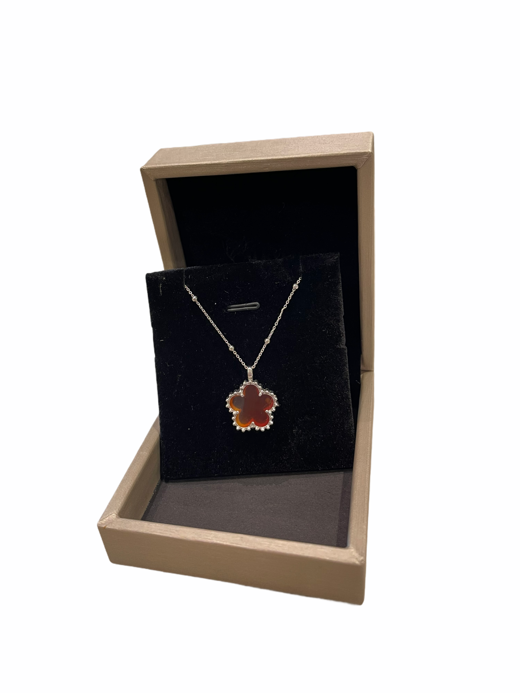 La Fleur Necklace With Orange Agate