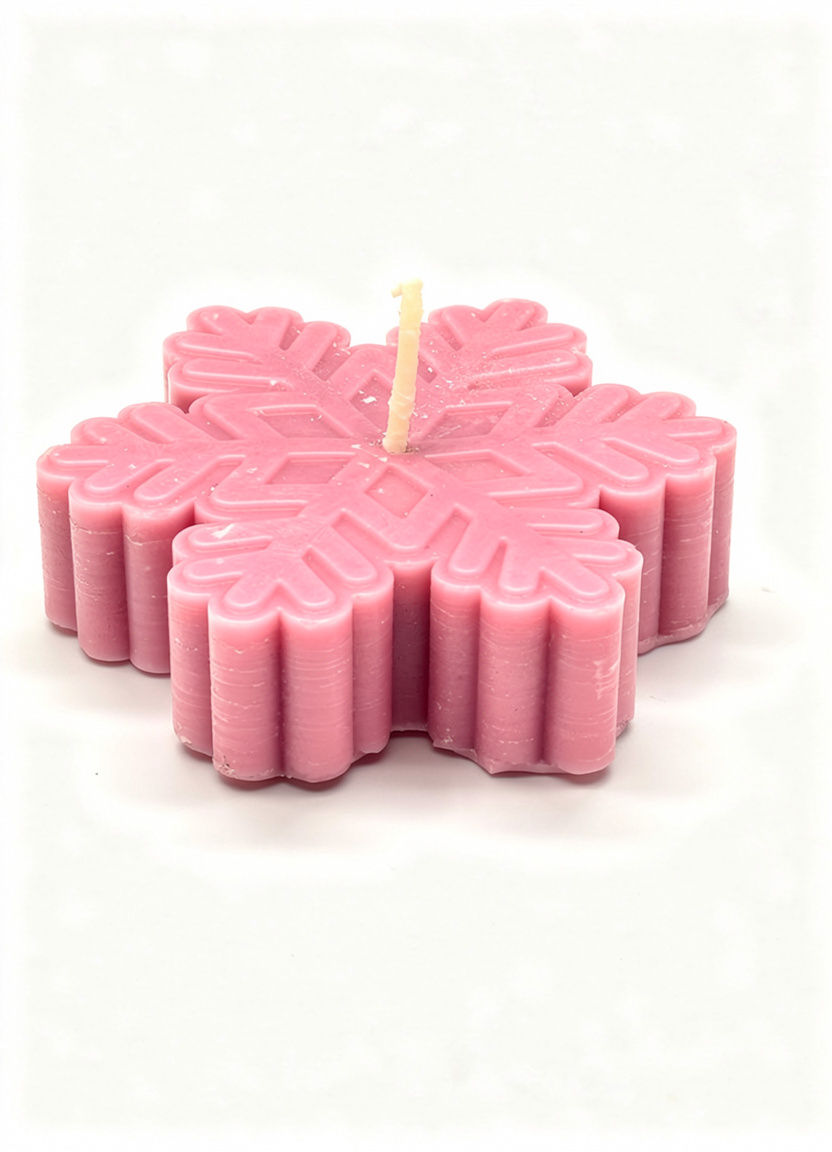 Thumbnail: Purple snowflake candle scented-pink lemonade Hand-Poured snowflake Candle, 