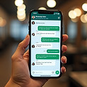 Automatische WhatsApp Termin-Erinnerung auf einem Smartphone für Coiffeur-Kunden.
