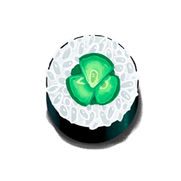 Sushi Hosomaki de Pepino do jogo de tabuleiro Sushi Rush da TGM Editora