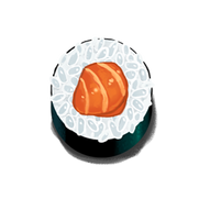 Sushi Hosomaki de Salmão do jogo de tabuleiro Sushi Rush da TGM Editora