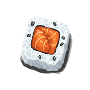 Sushi Uramaki de Salmão do jogo de tabuleiro Sushi Rush da TGM Editora