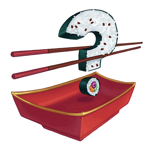 Logo modos do jogo de tabuleiro Sushi Rush da TGM Editora