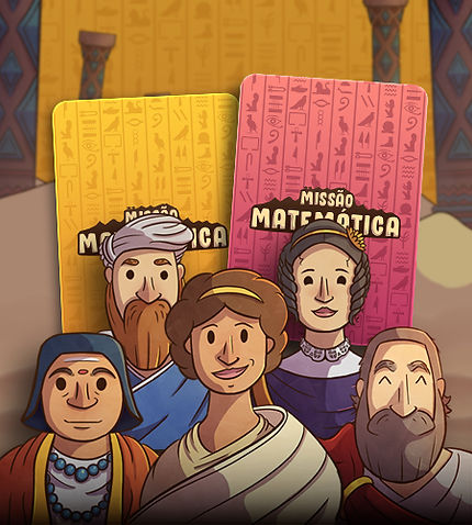 Artes criadas para o jogo de cartas missão matemática - jogo de tabuleiro educacional
