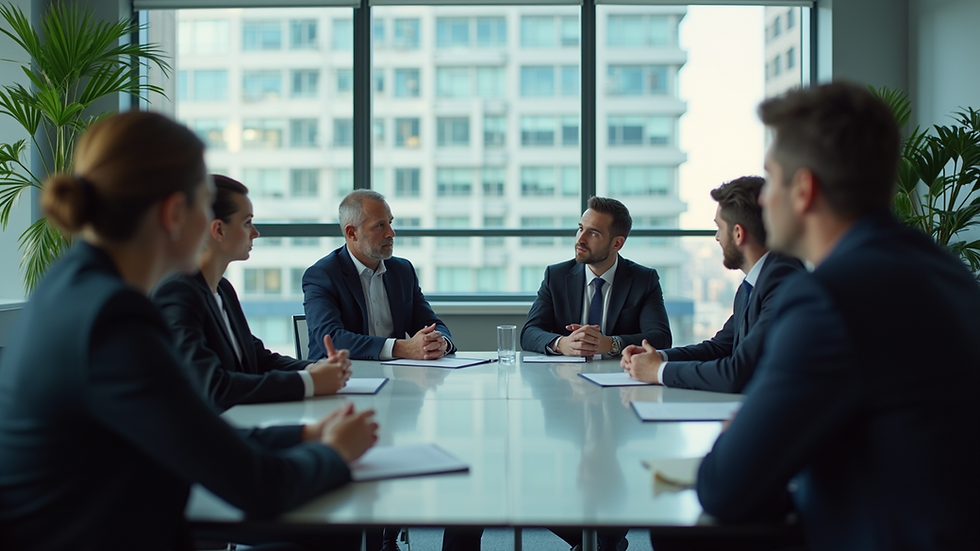 High angle view of a training session in a corporate setting