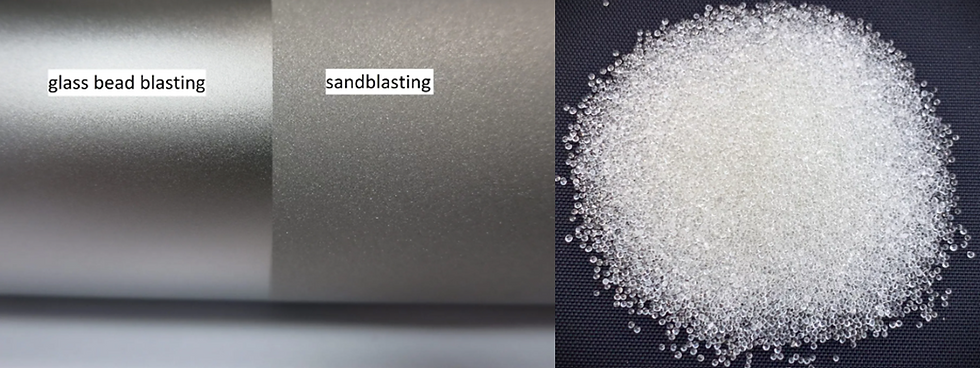 glass bead blasting of metal pipe