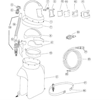 blasting helmet diagram