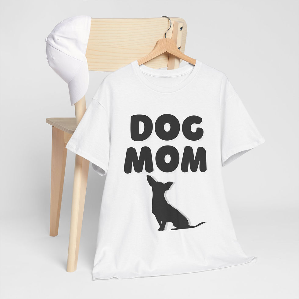 Thumbnail: Dog Mom Chihuahua Heavy Cotton Tee - Dog Mom Gift, Dog Owners, Mothers Day