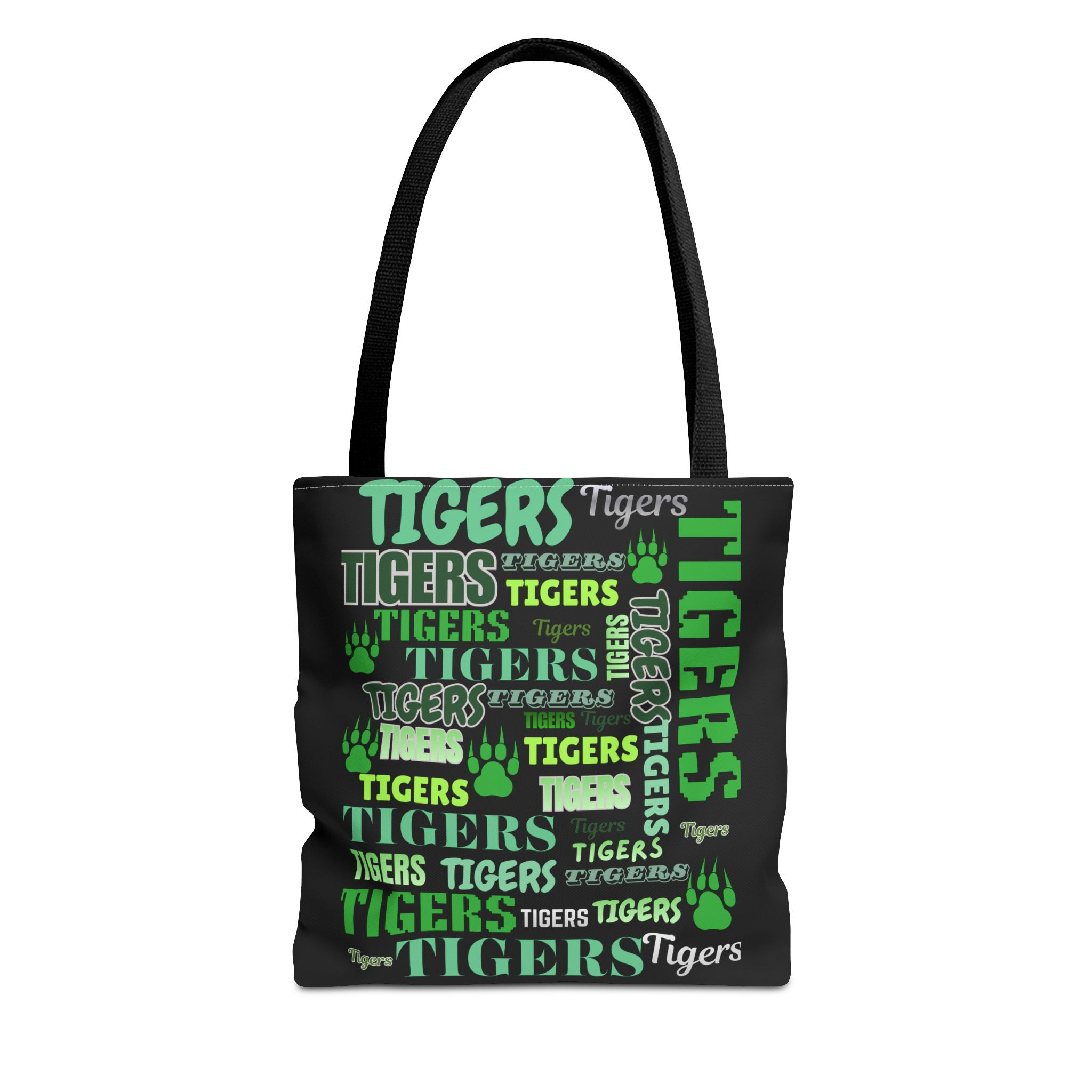 Tote Bag — Green "Tigers" Word-Cloud School Spirit Tote