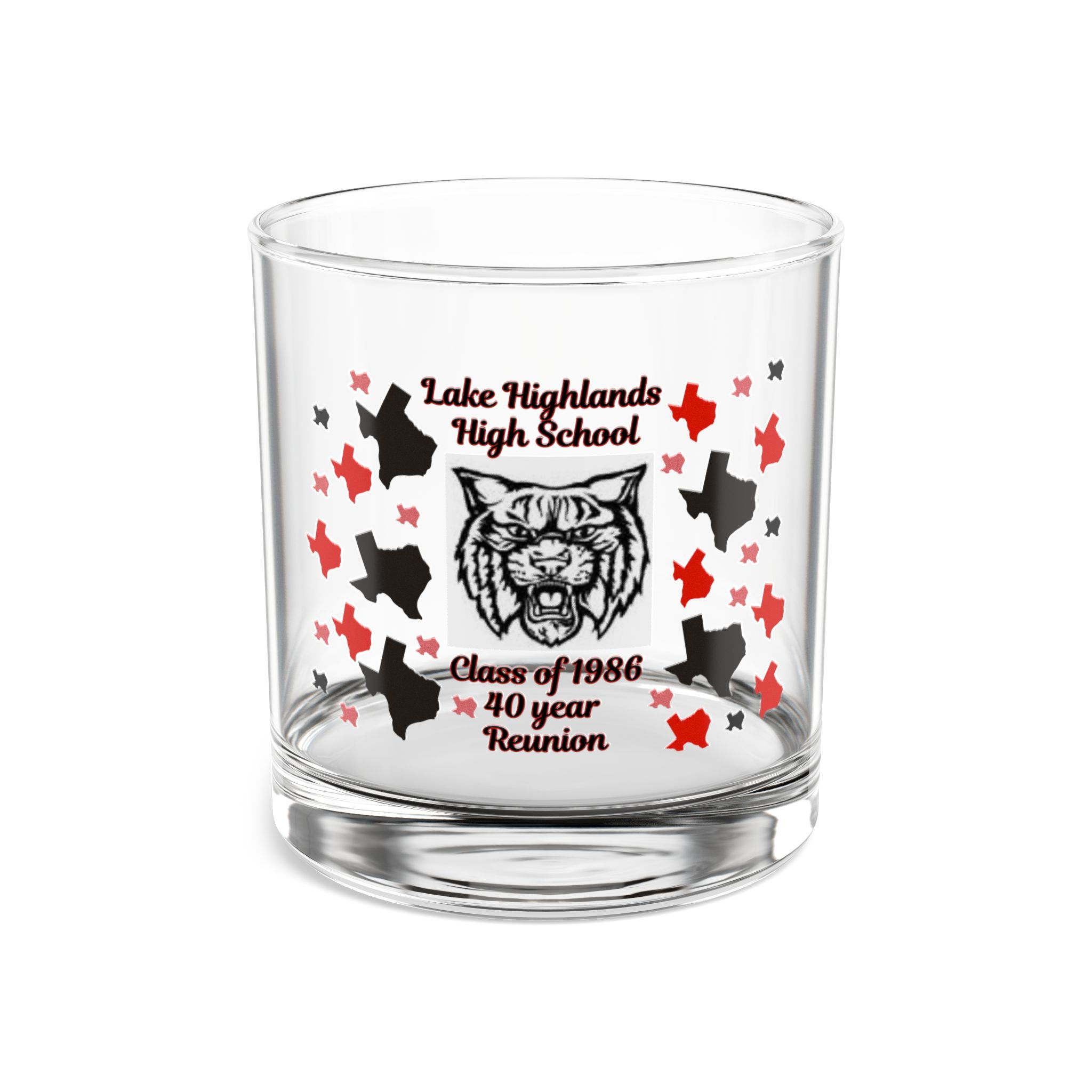 Lake Highlanders High School Wildcat Logo 10oz Rocks Glass – Alumni & Gift