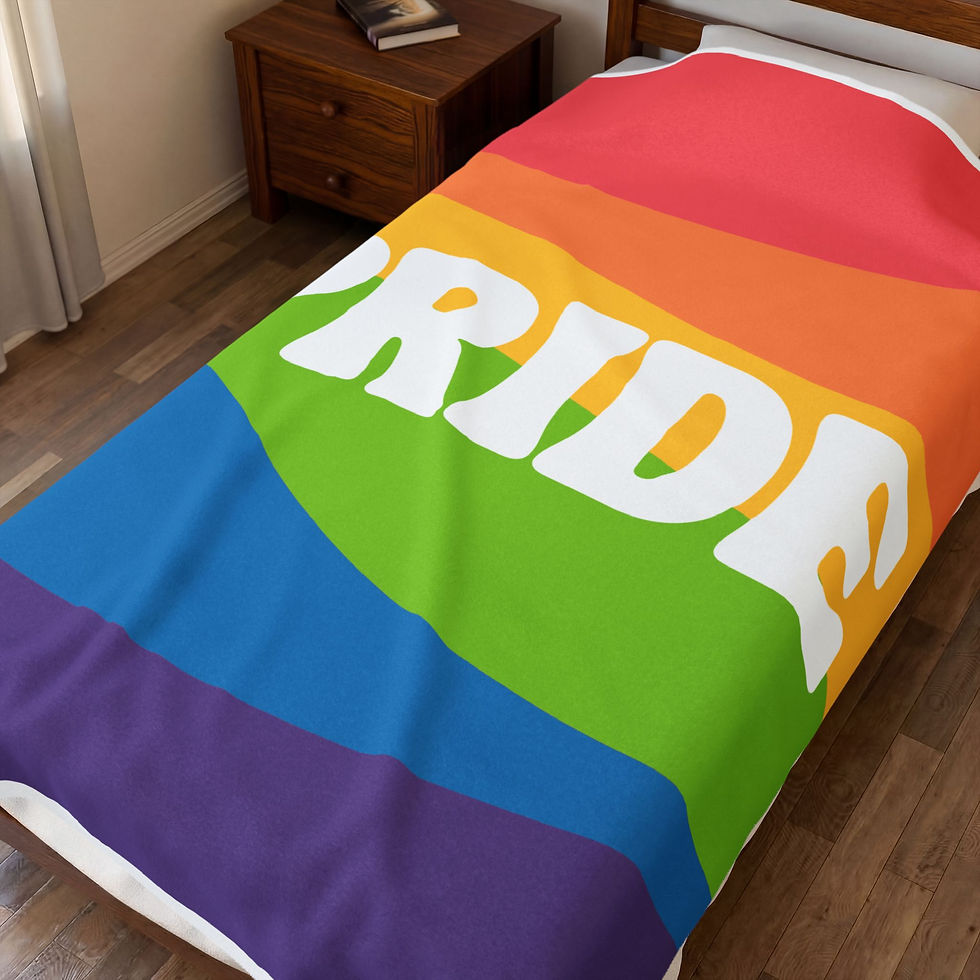 Thumbnail: Pride Velveteen Plush Blanket — Retro Rainbow PRIDE Throw