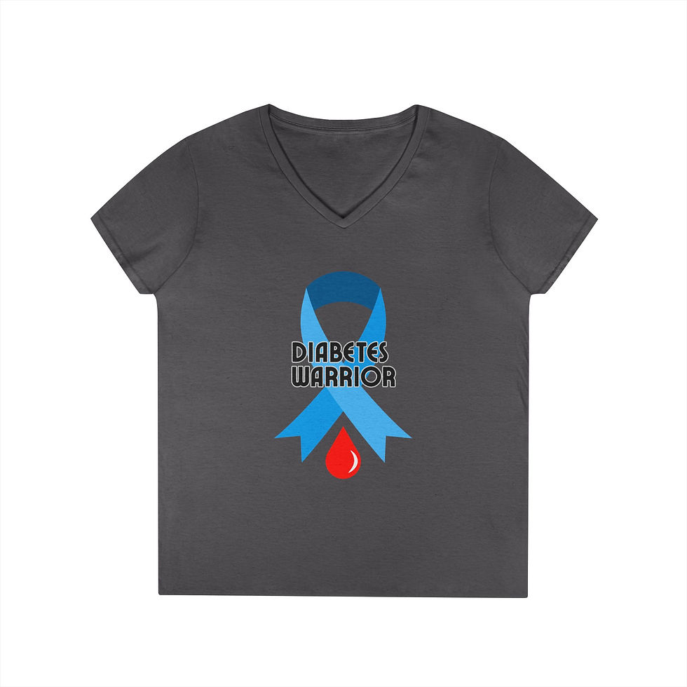 Thumbnail: Diabetes Warrior Ladies' V-Neck T-Shirt, Diabetes Awareness, Diabetic gift